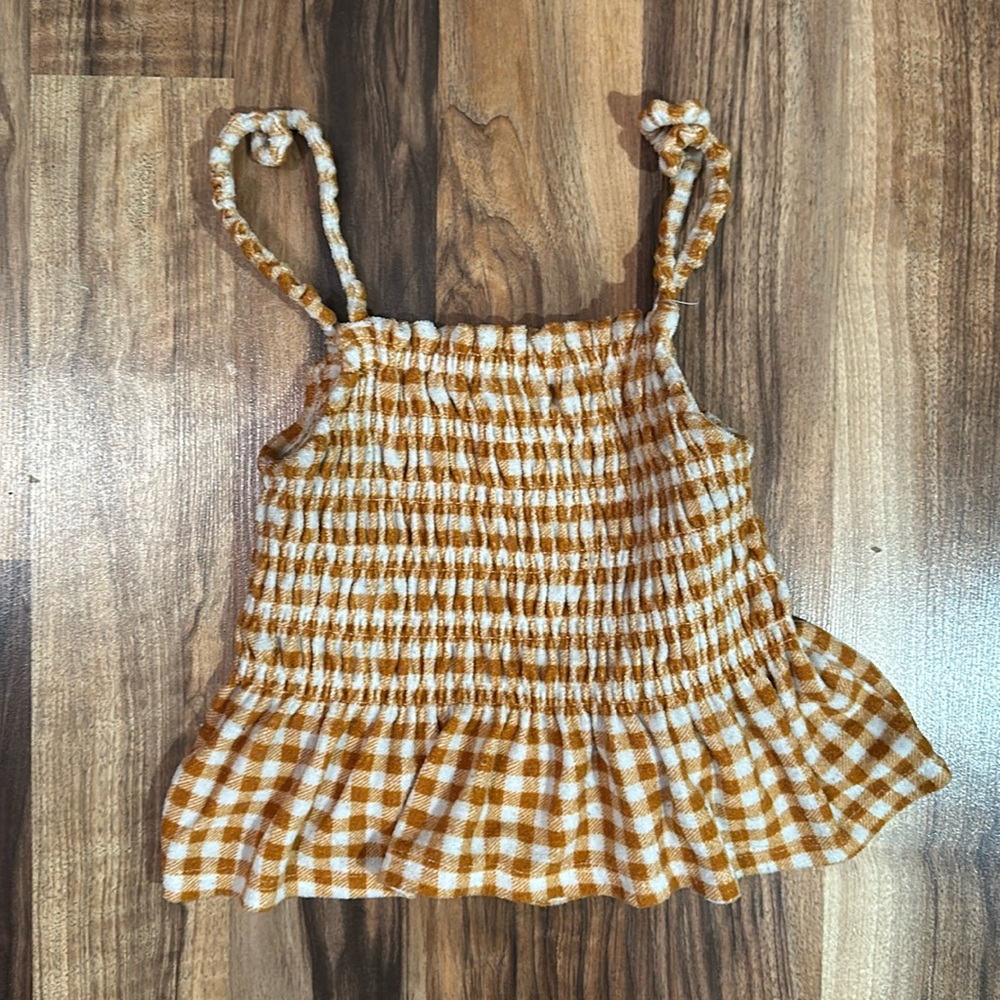 Good For Life Junior Plaid Babydoll Spaghetti Strap Top Size XS